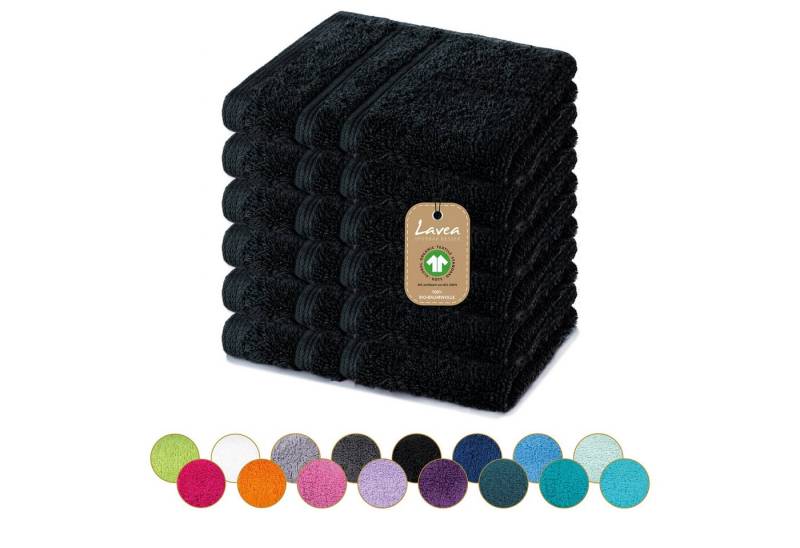 Lavea Seiftuch Bali Seiflappen 30x30 cm, Weiches Bio-Baumwollfrottee (Set, 6-St), pflegeleicht, GOTS-zertifiziert, extra saugstark mit 500g/m² von Lavea