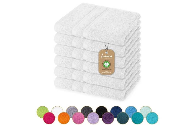 Lavea Seiftuch Bali Seiflappen 30x30 cm, Weiches Bio-Baumwollfrottee (Set, 6-St), pflegeleicht, GOTS-zertifiziert, extra saugstark mit 500g/m² von Lavea