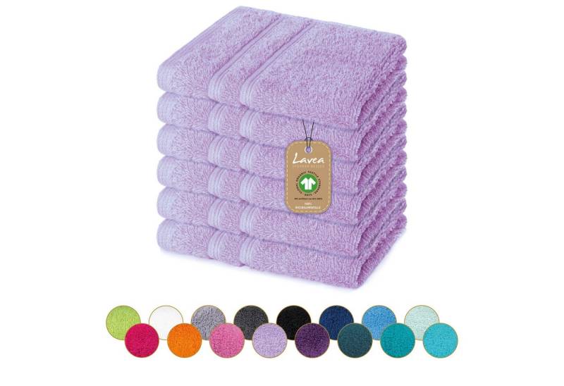 Lavea Seiftuch Bali Seiflappen 30x30 cm, Weiches Bio-Baumwollfrottee (Set, 6-St), pflegeleicht, GOTS-zertifiziert, extra saugstark mit 500g/m² von Lavea