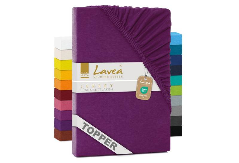 Lavea Spannbettlaken Maya, in Gr. 60x140, 90x200, 120x200, 140x200, 180x200 oder 200x220 cm, Baumwolle, Gummizug: rundum, (1 Stück), Jersey Spannbetttuch für Topper, Boxspring- und Wasserbetten von Lavea