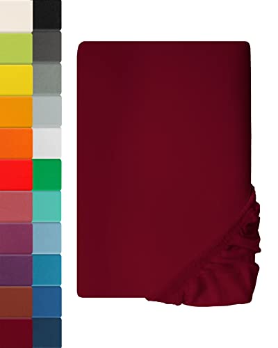 Premium Spannbettlaken MIA Bordeaux | 120 x 200cm - 100% Baumwolle von Lavea