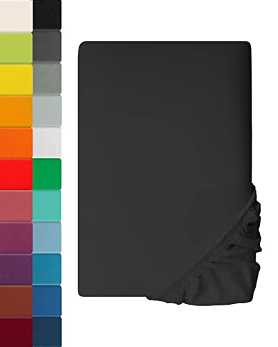 Premium Spannbettlaken MIA Schwarz | 90-100 x 200cm - 100% Baumwolle von Lavea