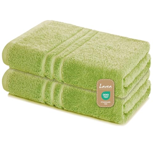 Lavea Saunatuch Saunahandtuch 80x200cm -2er Set, Lindgrün, 500gr/m², 100% Baumwolle Lavea Saunatuch Saunahandtuch 80x200cm -2er Set, Lindgrün, 500gr/m², 100% Baumwolle von Lavea