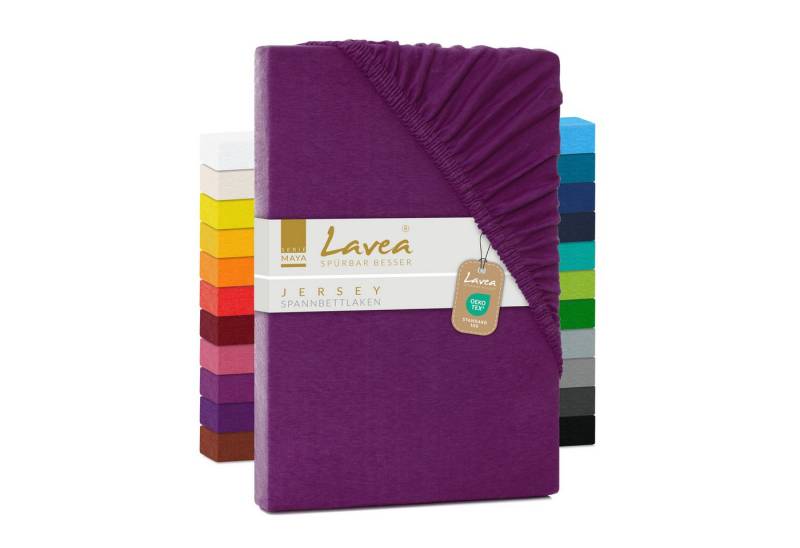 Lavea Spannbettlaken Maya, Betttuch aus 100% Baumwolle, 60x130-200x220cm, fusselfrei und pflegeleicht, Gummizug: rundum, (1 Stück), geeignet für Matratzen, Topper, Boxspringbetten und Wasserbetten von Lavea