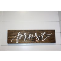 Prost Holzschild - Tafelschild Trinkschild Handbeschriftetes Schild Rustikales Wohndekor Küchenschild von LavenderOakLettering