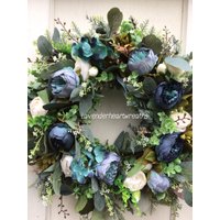 Frühlingskranz/ Kranz/ Pfingstrosen/ Sommer/ Türkranz von Lavenderheartwreaths
