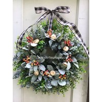 Lämmer Ohrkranz, Herbstkranz, Ernte, Dekoration, Beeren von Lavenderheartwreaths