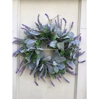 Minikranz/Sommer/ Frühling/ Lämmerohr/ Lavendel/Kerzenring/ Mini von Lavenderheartwreaths