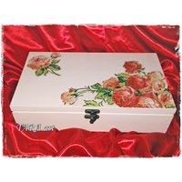 Decoupage Teebox Handbemalter Teebeutelhalter Aus Holz von LaverdureStudio