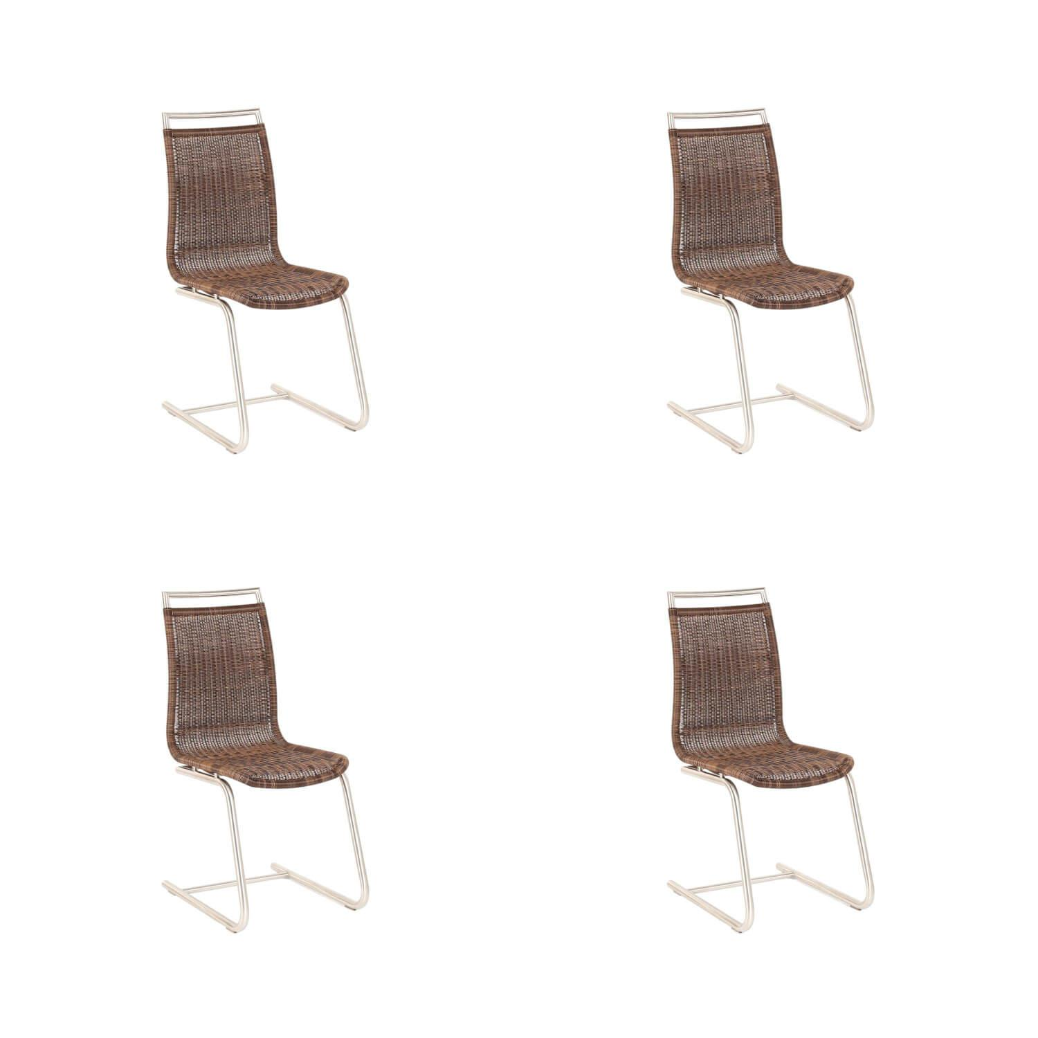 4er Set Freischwinger Jenny Mit Edelstahlgriff Coffe Creme Braun Untergestell R... 4er Set Freischwinger Jenny Mit Edelstahlgriff Coffe Creme Braun Untergestell R... von Lavida