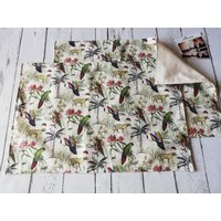 2 Stück Tischset Platzset Platzdeckchen Stoff Wendbar Dschungel Natur von Lavietido