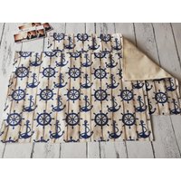 2Er Set Tischset Platzset Platzdeckchen Stoff Wendbar Maritim Anker von Lavietido