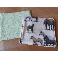 2Er Set Waschtücher Pferde Pferd Waschlappen von Lavietido