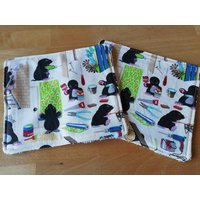 2Er Set Waschtücher Waschlappen Handwerker Maulwurf von Lavietido