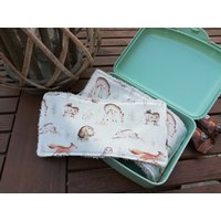 3 Waschtücher Waschlappen Wiederverwendbar Für Unterwegs Waschbar Waldtiere Reh Bär von Lavietido