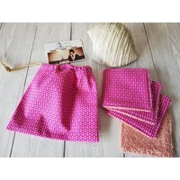 4Er Set Abschminkpads Blumen Waschpads Mit Passendem Säckchen Aufbewahrungstäschchen Floral von Lavietido