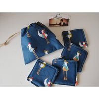 4Er Set Abschminkpads Möwe Waschpads Mit Passendem Säckchen Aufbewahrungstäschchen Möwen von Lavietido