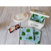 4Er Set Abschminkpads Waschpads Baumwolle Waffelpique/Frottee Frosch von Lavietido