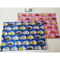Tischset Platzset Platzdeckchen Stoff Genäht Bus Blau Pink Paar Oder von Lavietido