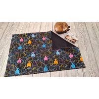Tischset Platzset Platzdeckchen Wendbar Katze Katzen Stoff von Lavietido