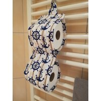 Wc Rollenhalter Klopapierhalter Toilettenpapierhalter Stoff Maritim Anker Meer von Lavietido