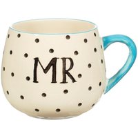 Blau Und Schwarz Polka Dot Mr Becher Mit Henkel Tasse Geburtstag Geschenk Für Tee Kaffee Liebhaber Spotted Zitat Sein Ihr Hochzeitsgeschenk von LaviniasTeaParty