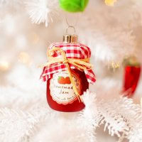 Erdbeermarmeladenglas Geformte Christbaumkugel Rot Weiß Glas Weihnachtsdekoration Hängen Für Weihnachtsbaum Ornament Neuheit Geschenk Stocking von LaviniasTeaParty