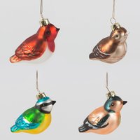 Gartenvögel 4Er Set Geformte Kugeln Robin Blaumeise Buchfink Spatz Glas Weihnachtsdekoration Hängende Verzierung Neuheit Geschenk von LaviniasTeaParty