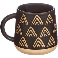 Schwarz Und Beige Dreieck Muster Tasse Mit Griff Wachs Widerstehen Steingut Geburtstagsgeschenk Für Tee Kaffee Liebhaber Vintage Sein Ihr von LaviniasTeaParty