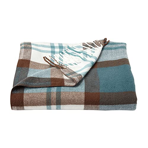 Lavish Home Collection Übergroße Vintage Look gewebte Acryl Kaschmir Feel Plaid Überwurf - atmungsaktiv und maschinenwaschbar Bristol Plaid von Lavish Home