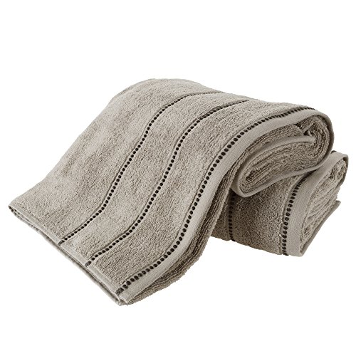 Lavish Home Luxus-Baumwoll-Handtuch-Set, 2-teilig, aus 100% Zero Twist Baumwolle, schnell trocknend, weich und saugfähig, Taupe/schwarz Lavish Home Luxus-Baumwoll-Handtuch-Set, 2-teilig, aus 100% Zero Twist Baumwolle, schnell trocknend, weich und saugfähig, Taupe/schwarz von Lavish Home
