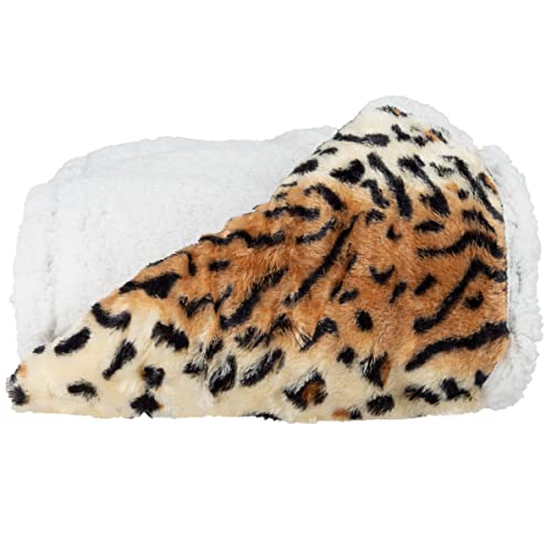 Lavish Home Tiger-Fleece-Überwurfdecke, ultraweiches Plüschbett, Sofa oder Couch, 127 x 152,4 cm, 1 Stück von Lavish Home
