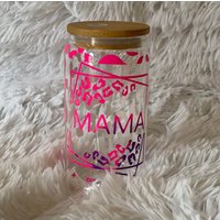 Farbwechsel Mama Leopard Print Design Bierglas Mit Bambus Deckel Und Stroh von LavishDesigns803