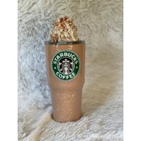 Rosa Kaffee Dessertbecher Mit 3D Whipped Topper | Strass Akzente Bling Tumbler von LavishDesigns803