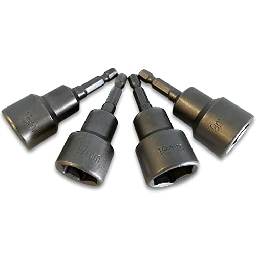 4 Stück 16-19mm Magnetic Steckschlüssel Set Sockeladapter, 1/4" Shank Sechskant Steckschlüssel AdapterStecknussadapter Werkzeug von Lawen Creative