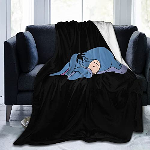 Decke für Eeyore, superweiche Weihnachtsdecke, Flanell-Überwurf, Anime-Thema, Heimdekoration, warm und bequem, Winterbettwäsche, Sofa und Geschenke, 152,4 x 203,4 cm von Lawenp