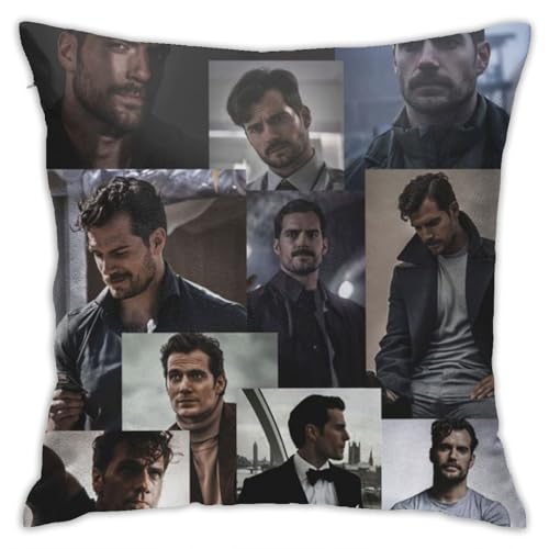 Lawenp Kissenbezug für Henry Cavill Kissenbezüge, Moderne dekorative quadratische Kissenbezüge für Sofa, Couch, Schlafzimmer, Wohnzimmer, Auto, 45,7 x 45,7 cm von Lawenp