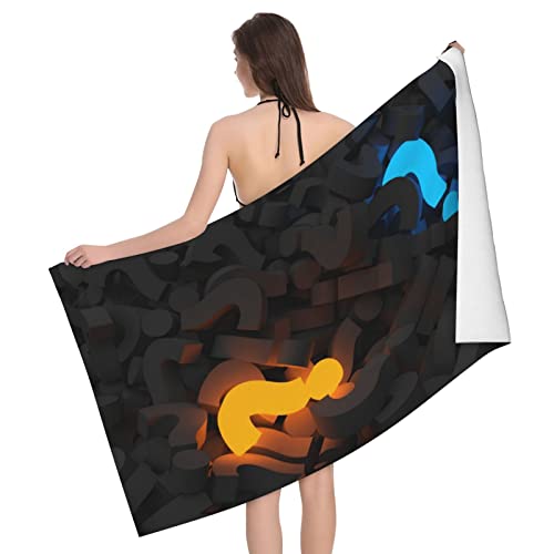 Lawenp Badetücher mit Fragezeichen-Aufdruck, Strandtücher für Erwachsene, schnell trocknend, Badetücher 32 x 52 Zoll von Lawenp