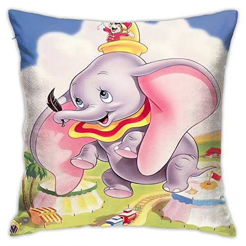 Lawenp Kissenbezug für Dumbo für das Wohnzimmer, Kissen mit Reißverschluss, dekorative Überwurfkissen (doppelseitig), Größe 45,7 x 45,7 cm von Lawenp