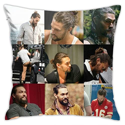 Lawenp Kissenbezug für Jason Momoa Kissenbezüge, Moderne dekorative quadratische Kissenbezüge für Sofa, Couch, Schlafzimmer, Wohnzimmer, Auto, 45,7 x 45,7 cm von Lawenp