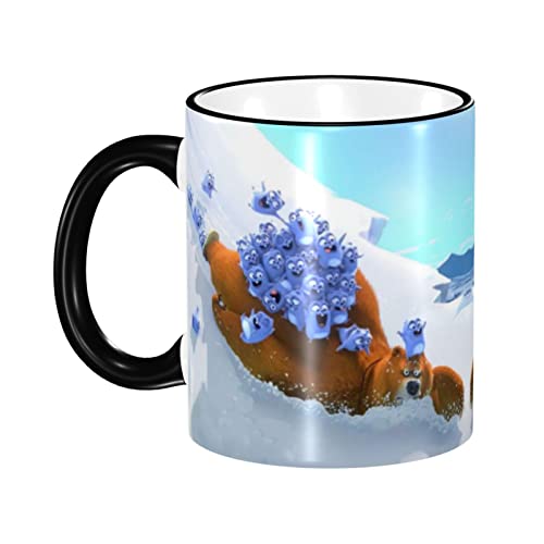 Tasse für Grizzy und die Lemminge Kaffeetasse – große Keramik-Kaffeetasse, schwarz, Teetasse, 330 ml von Lawenp