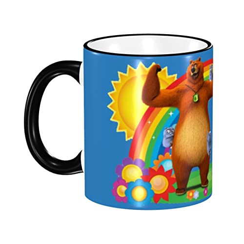 Tasse für Grizzy und die Lemminge Kaffeetasse – große Keramik-Kaffeetasse, schwarz, Teetasse, 330 ml von Lawenp