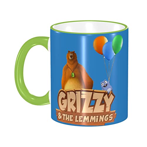 Tasse für Grizzy und die Lemminge Kaffeetasse – große Keramik-Kaffeetasse, schwarz, Teetasse, 330 ml von Lawenp