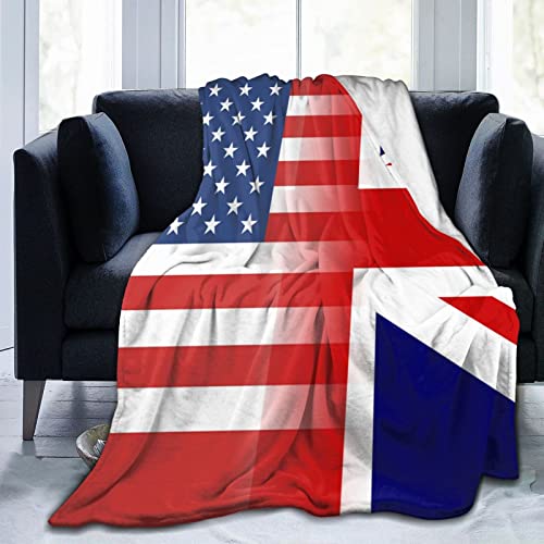 Union-Jack-amerikanische Flagge, ultraweiche Flanell-Fleece-Decke, ganzjährig, Wohnzimmer/Schlafzimmer, warme Überwurf-Bettdecke von Lawenp