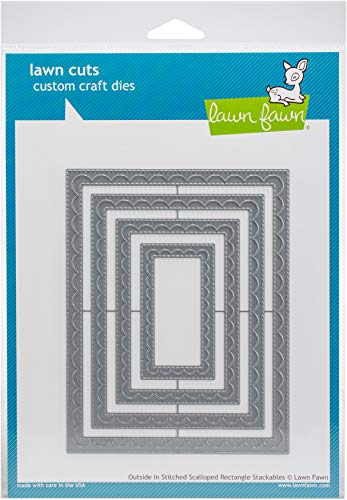 Lawn Cuts Custom Craft Stackables Dies-Outside In Stitched Scalloped Rectangle von Lawn Fawn