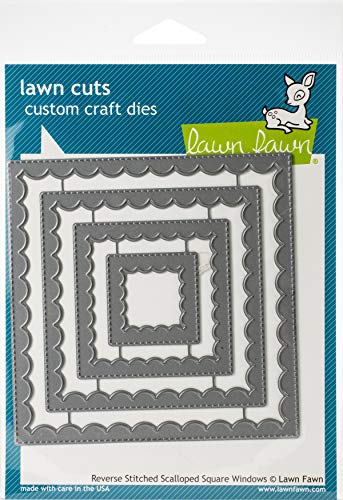 Lawn Fawn, Lawn cuts/Stanzschablone, Reverse Stitched Scalloped Square Windows von Lawn Fawn