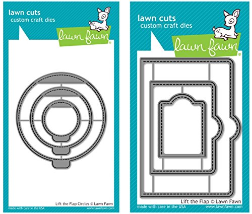 Lawn Fawn - Lift The Flap Circles and Lift The Flap Rectangles - 2 Unique Stitched Doors Lawn Cut Die Sets von Lawn Fawn