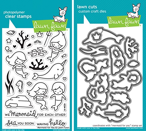 Lawn Fawn Mermaid for You Stamp and Die Set - Two item Bundle by Lawn Fawn von Lawn Fawn