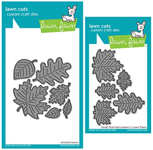 Lawn Fawn Stitched Leaves Dies - Small and Large - Two Item Bundle von Lawn Fawn