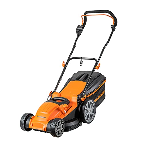 LawnMaster MEB1840M Elektro Rasenmäher 1800W 40cm, 6-fache Schnitthöhenverstellung 20-70 mm, 42L Fangbox von Lawnmaster